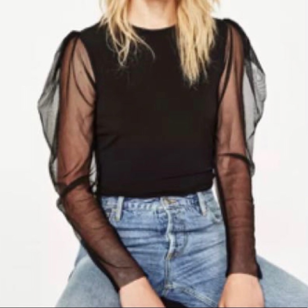 Zara mesh sleeve bodysuit